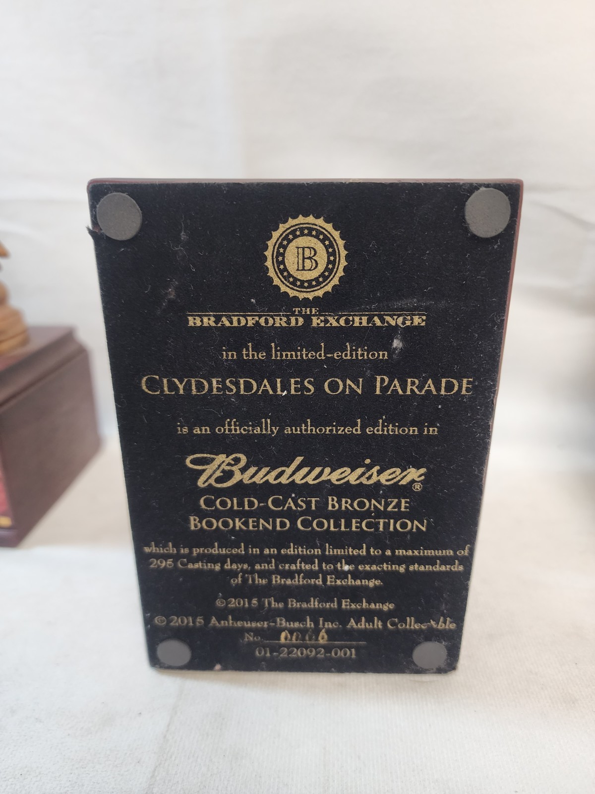 Budweiser Cold Cast Bronze Bookend Collection- 2015 Bradford Exchange