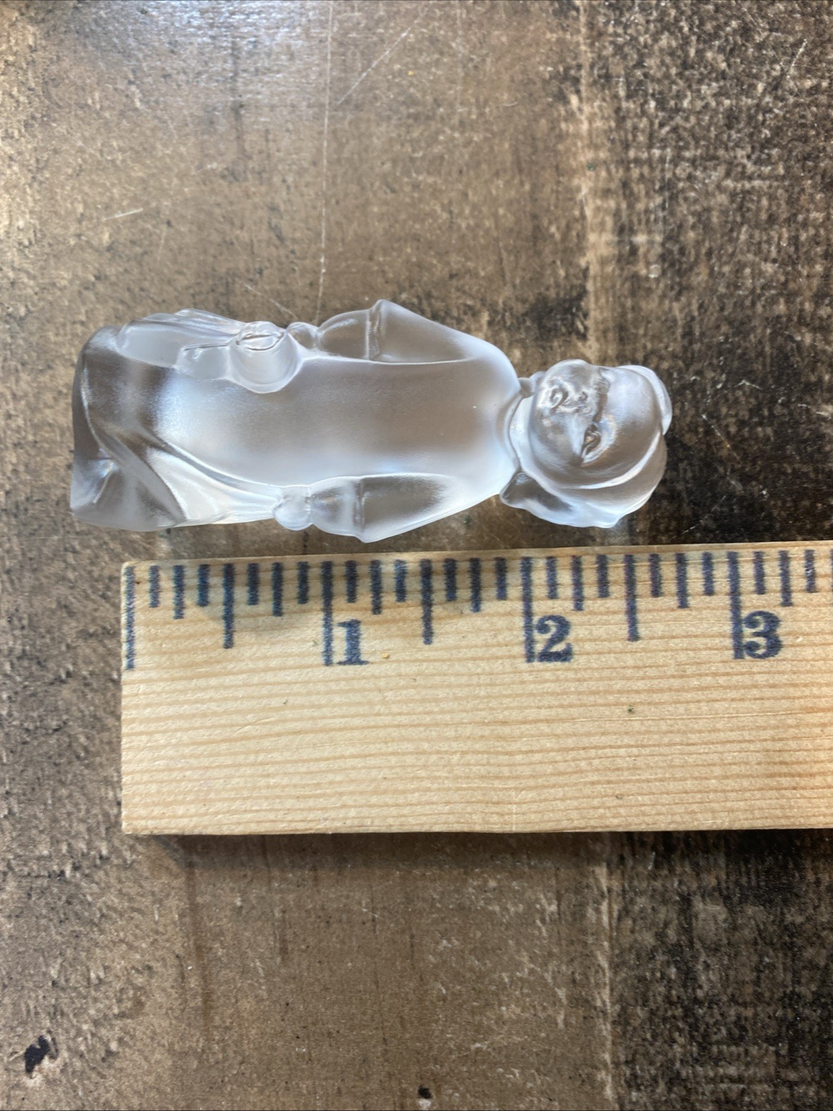 VTG 1990 Swarovski Julia’s World “Julia with Teddy” Frosted Crystal Figurine