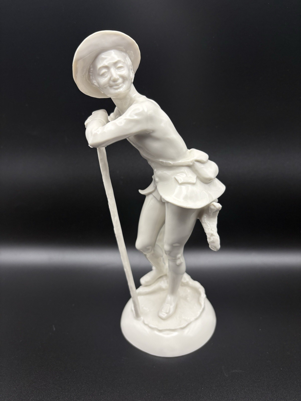 VTG Hutschenreuther Selb Kunstabteilung Porcelain Figurine Man On Walking Stick