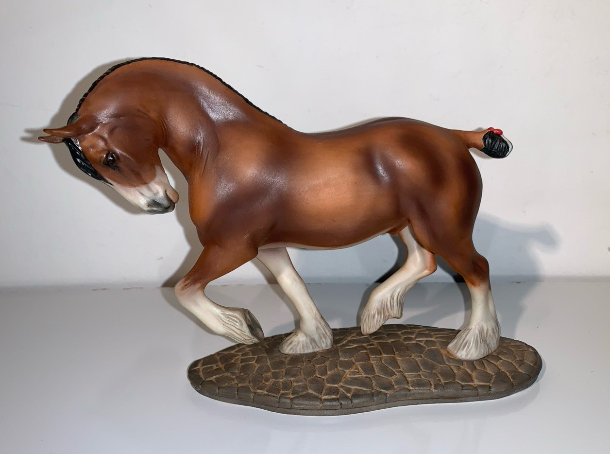 Franklin Mint Great Horses of the World CLYDESDALE Porcelain figurine 1989