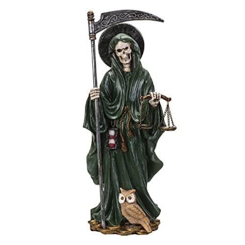 Pacific Giftware Santa Muerte, 10.5-inch Height, Green, Cold Cast Resin