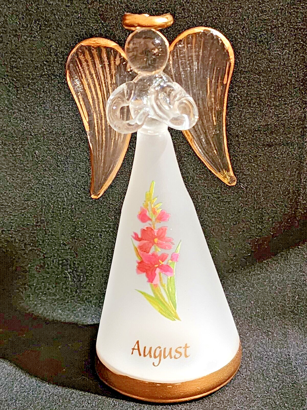 Flower of the Month Angel LED Light Figurine Ganz August Gladiolus 4″ – NIB