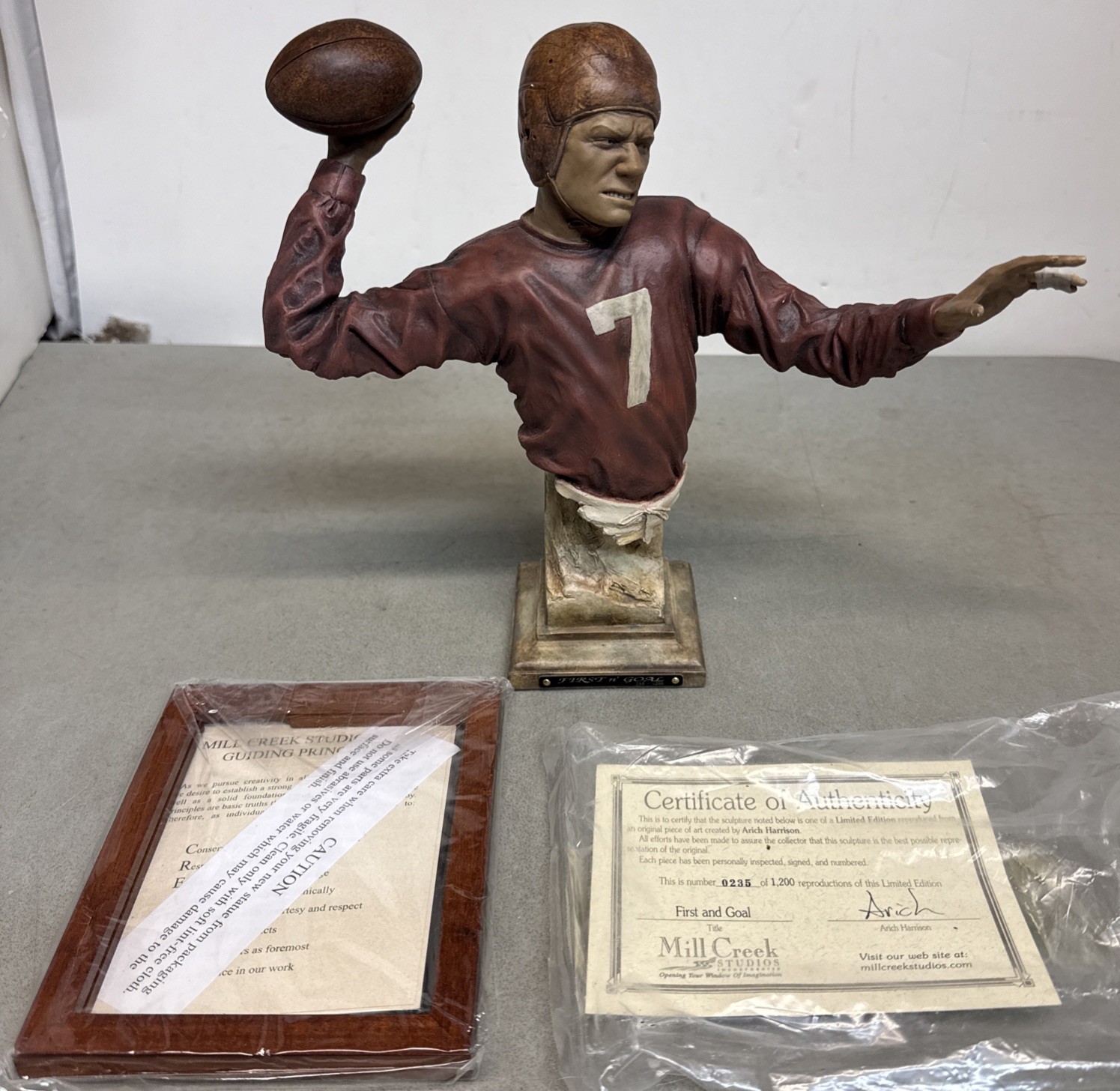 First & Goal Football Small Sculpture by Arich Harrison – Mill Creek Studios