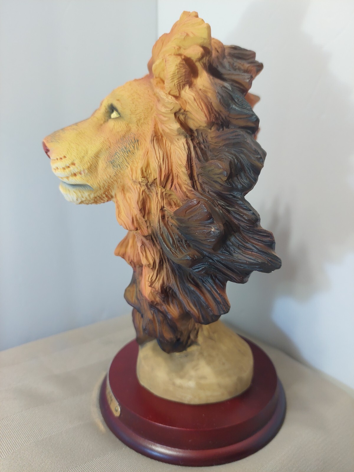 VINTAGE CLASSIC WILDLIFE COLLECTION SAFARI LION HEAD SCULPTURE STATUE NIB 9″
