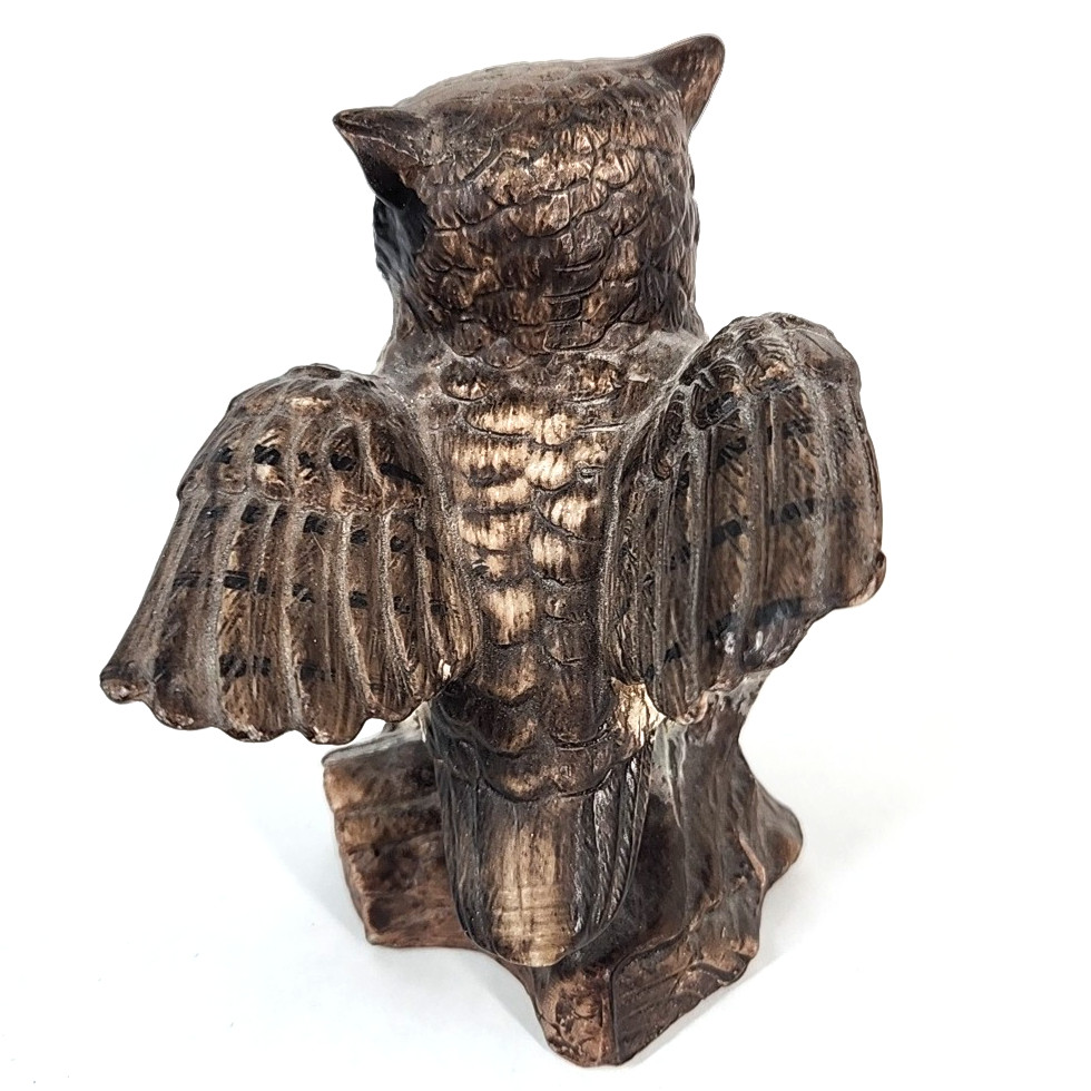 Vtg Homco Great Horned Owls Pair Ceramic 1970s Home Interior Decor MCM Taiwan