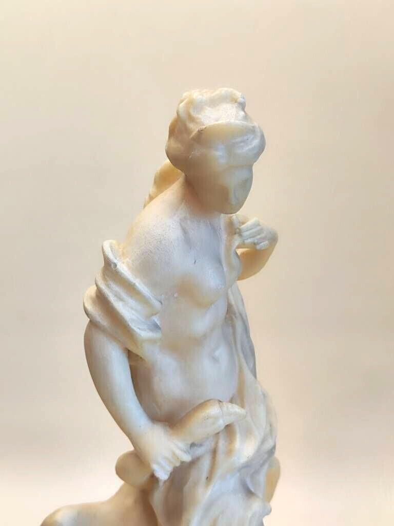 Lady girl with a swan bird USSR Russian resin figurine