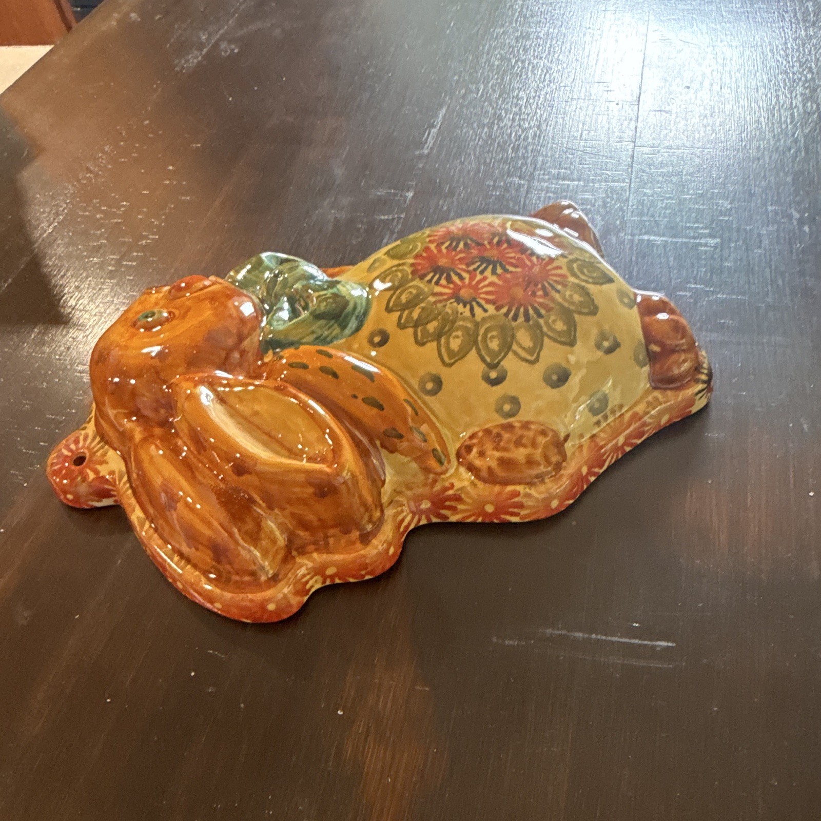 Da Forno Italy Hand Painted Rabbit Ceramic Wall Pocket Floral 11×8 MPN 07030