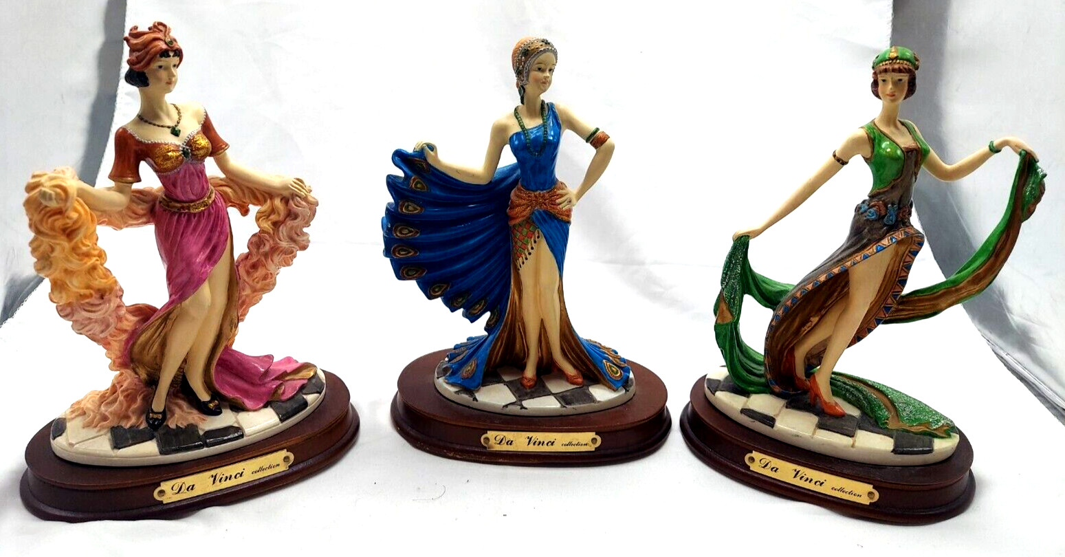 1980s Da Vinci Collections Ladies Figurines Set of 3 Figures Vintage