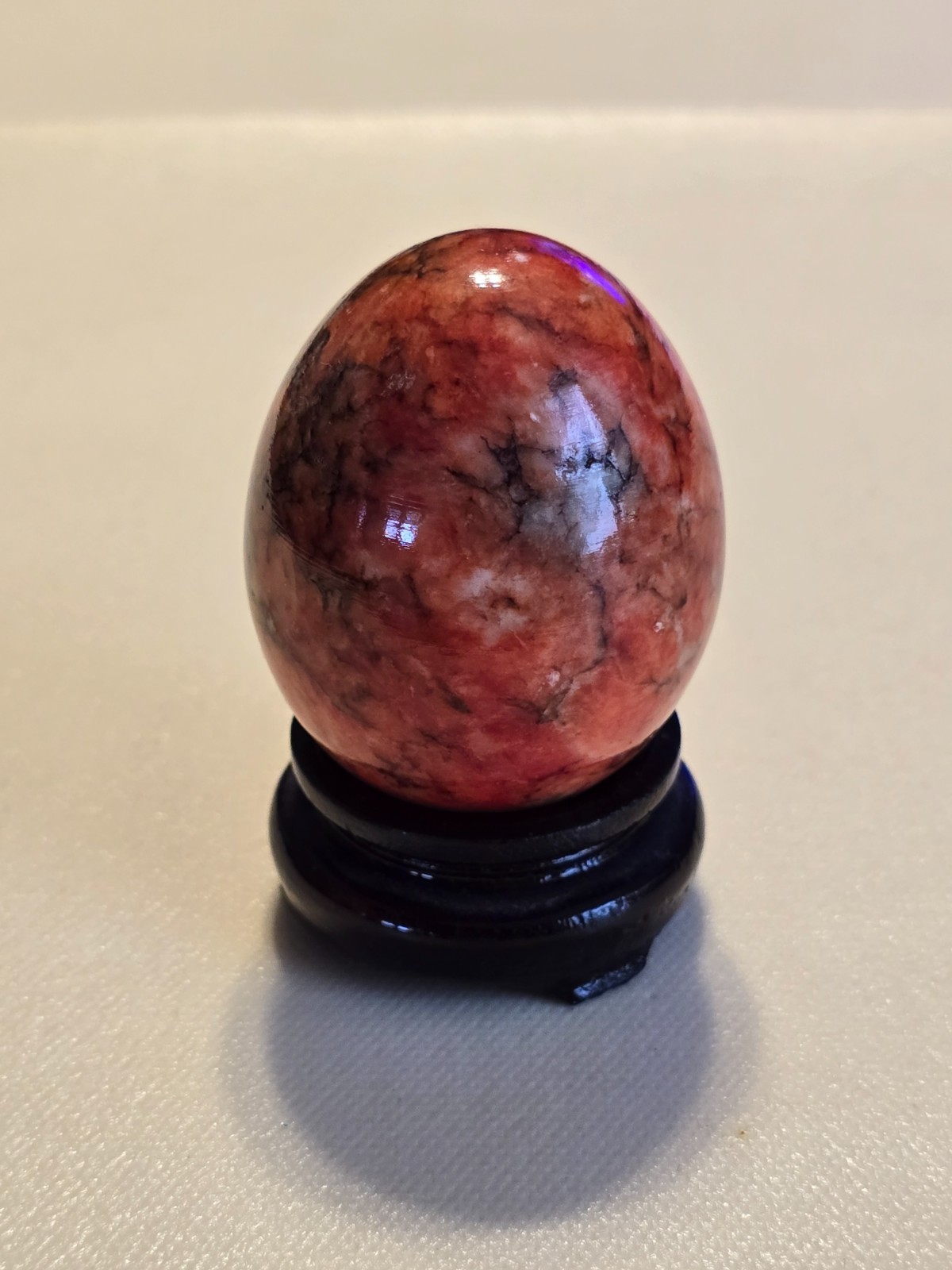 Alabaster Marbleized Collectible Egg Ester Decor w/ Stand