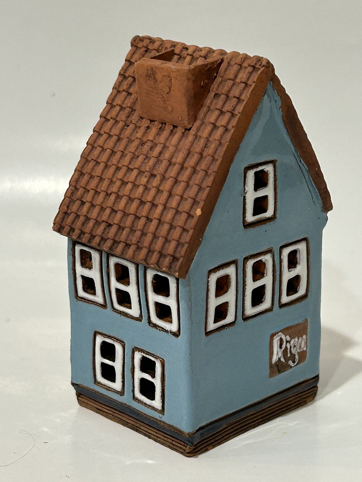 Riga Mini Miniatures Incense Pottery Ceramic House 1221 VO8 Latvia