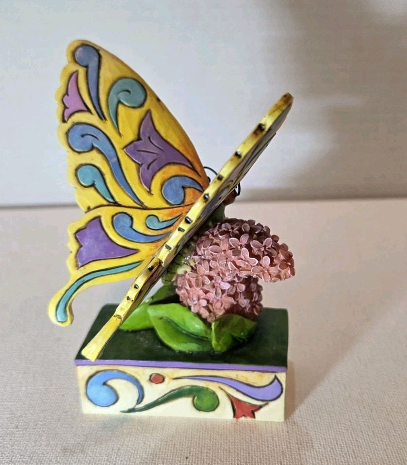 Jim Shore”Butterfly Kisses” Figurine Heartwood Creek Enesco, 2013 Stone Resin
