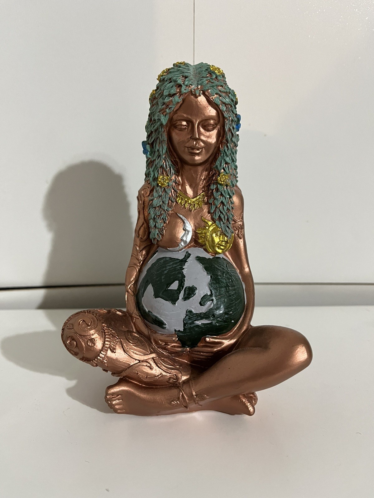 Mother Earth Statue, Fertility Nature Gaia Goddess Statue, Wiccan Altar Table 6”