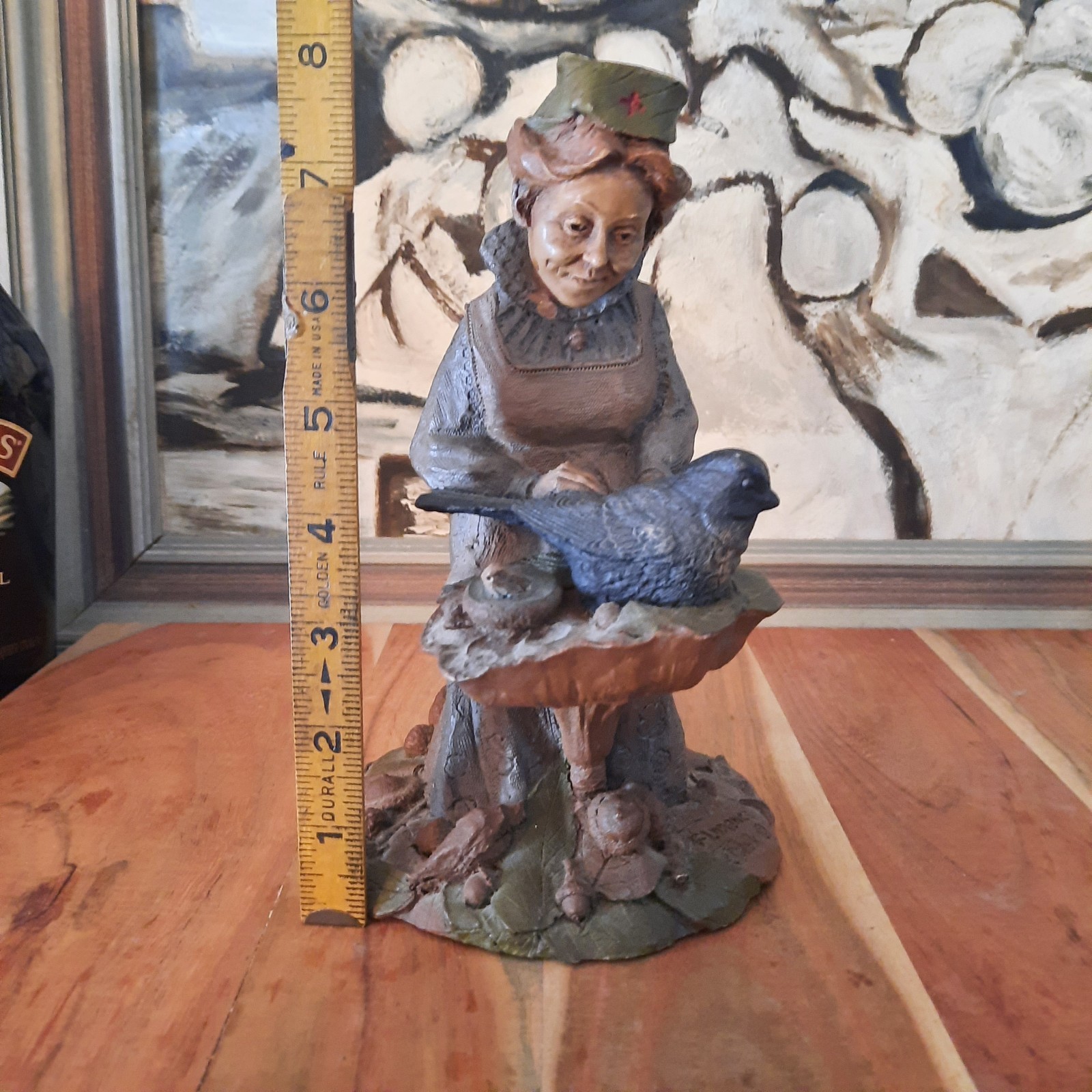 Tom Clark Florence Nurse Figurine Holding Bird #60 Hand Painted Resin Signed