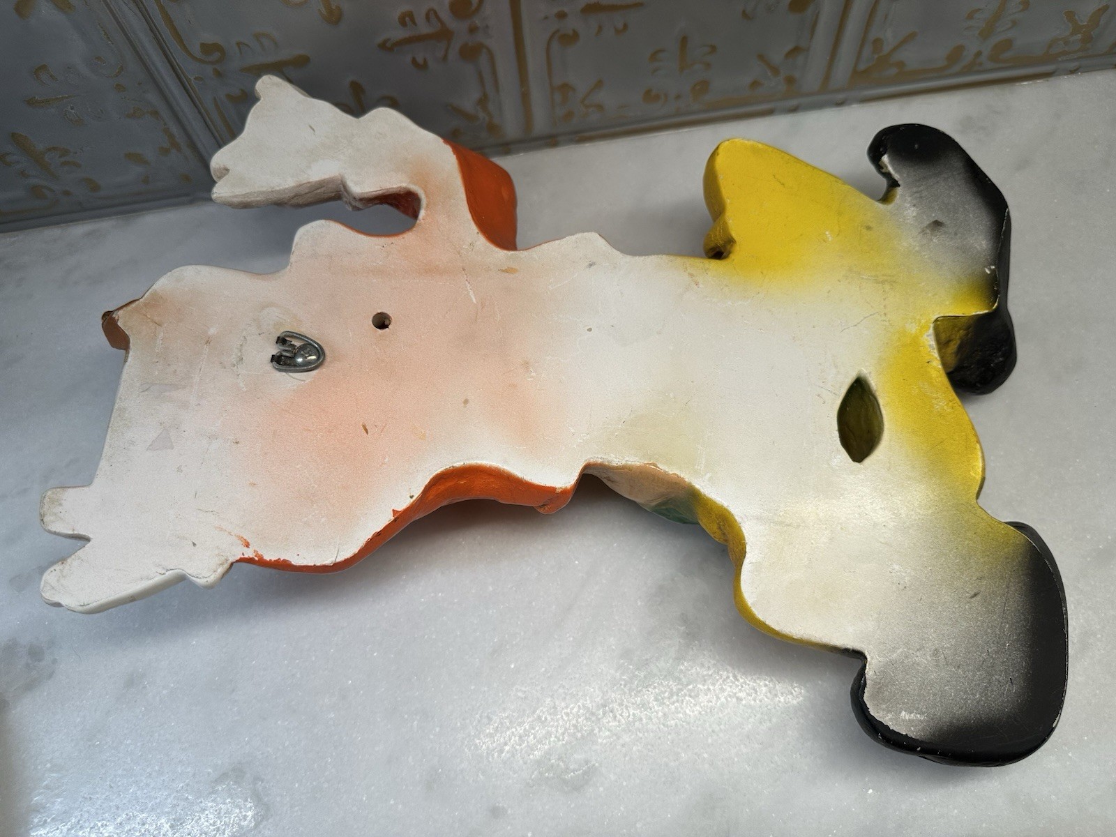 Pair Of 1974 Universal Statuary Corp Large Chalkware Clown Wall Plaques 18”/15”