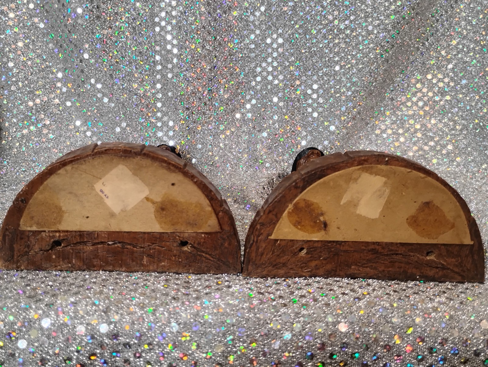 Pair of Vintage Wood Old Man Hobo Bookend Folkart SYROCO 7.5″” Tall
