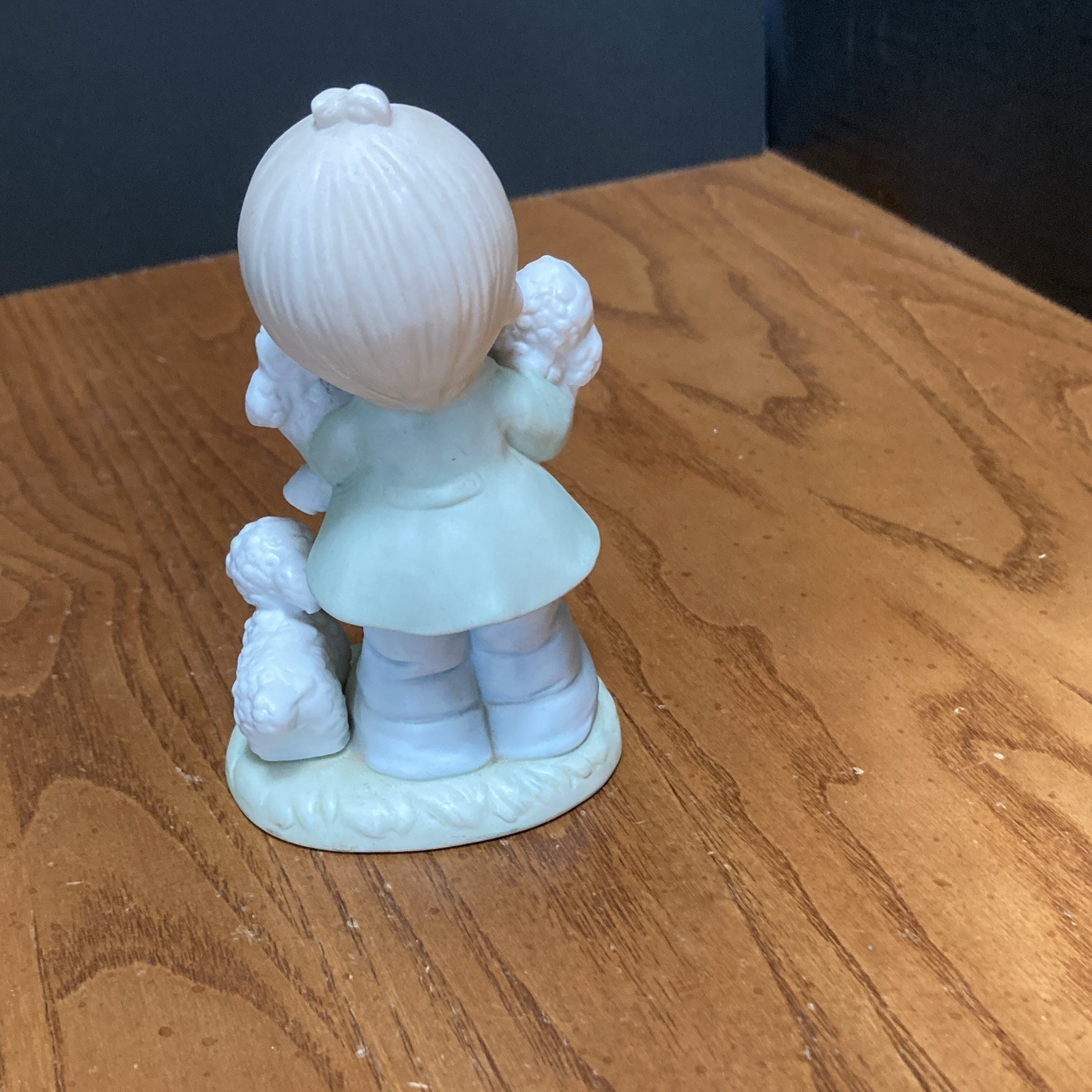 Precious Moments Boy with Lambs Painted Ceramic Figurine 1984 Unboxed