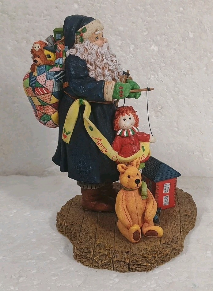 Lang & Wise 1998 CLASSIC SANTA #4 Ellen Stouffer Santa Bear Doll 6.5″ Heavy