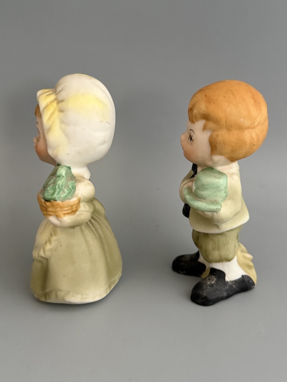 Boy and Girl Shamrock/ St. Patricks Day Figurines Pair