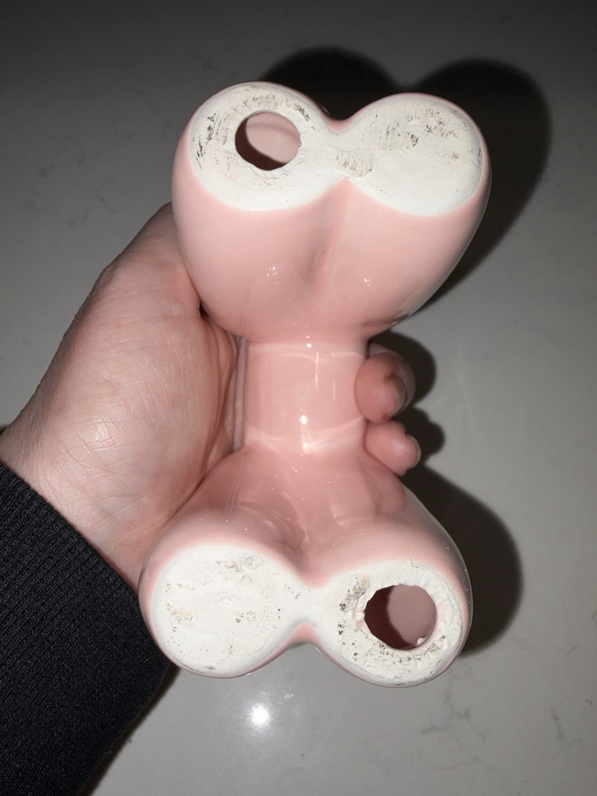 Light Pink Ceramic Balloon Dog 6” X 6”