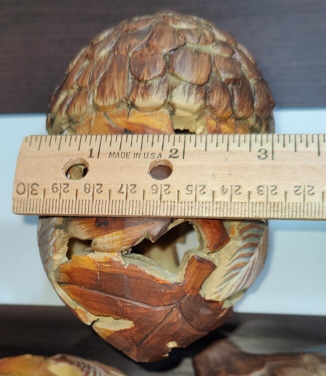 Carved Wood Look Acorns Reson Details Various Large Sizes Centerpiece Woodland