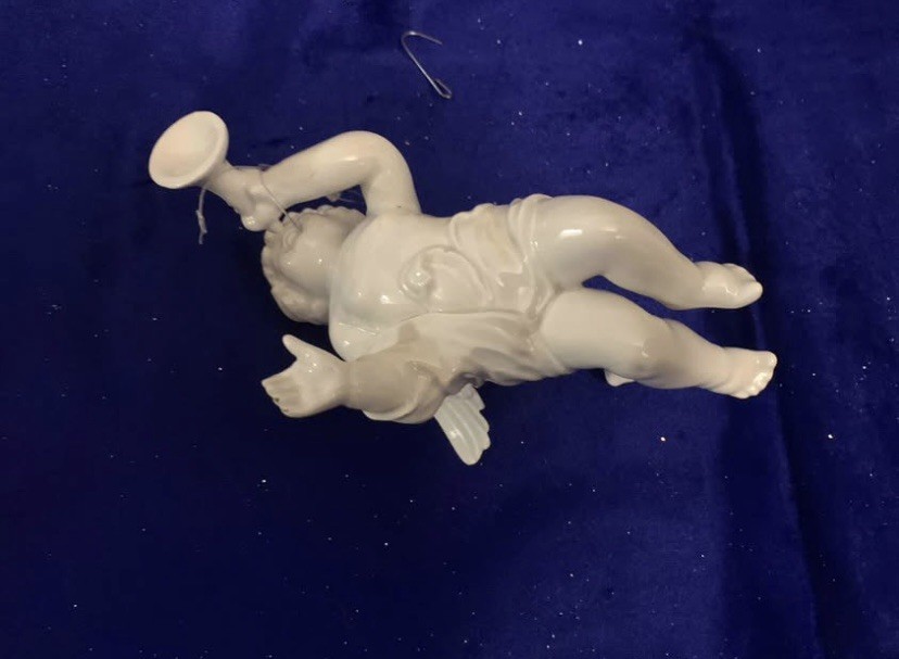 Angels 3 Fine White Porcelain Frolicking Musical Figurines