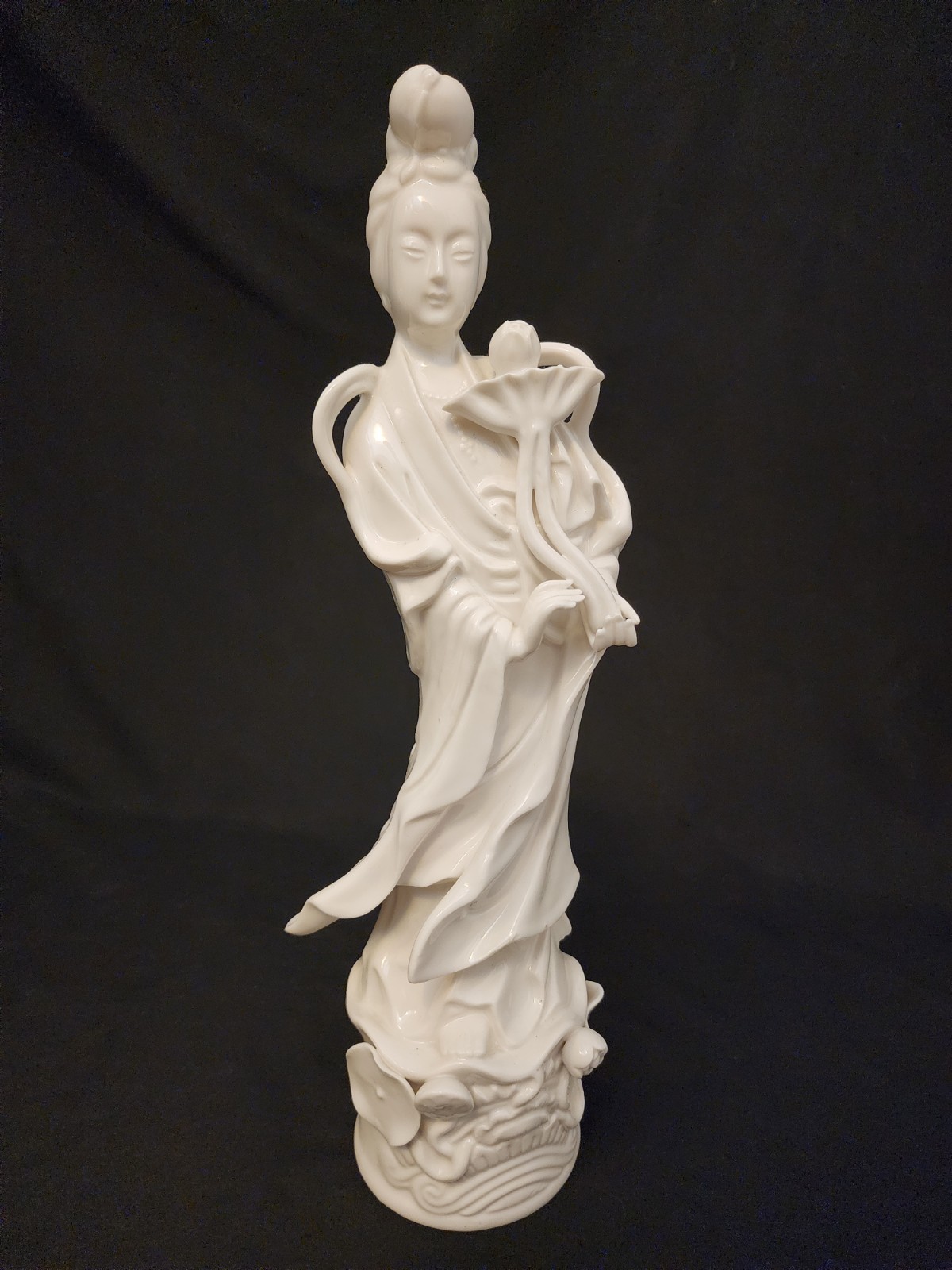 Vintage Arco Blanc de Chine Porcelain Guanyin (Kwan Yin) Figurine 15″ Japan B30
