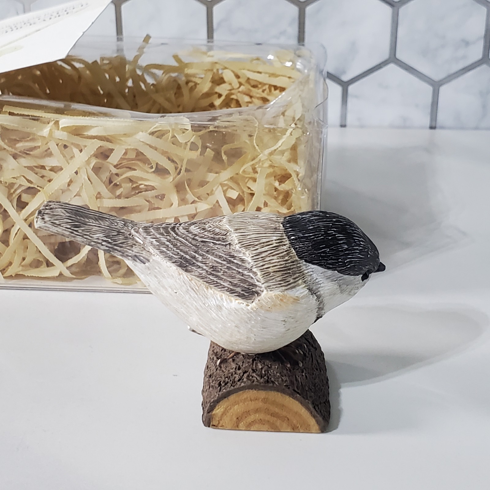 Marjolein Bastin Natures Black Capped Chickadee Birds At My Window Figurine