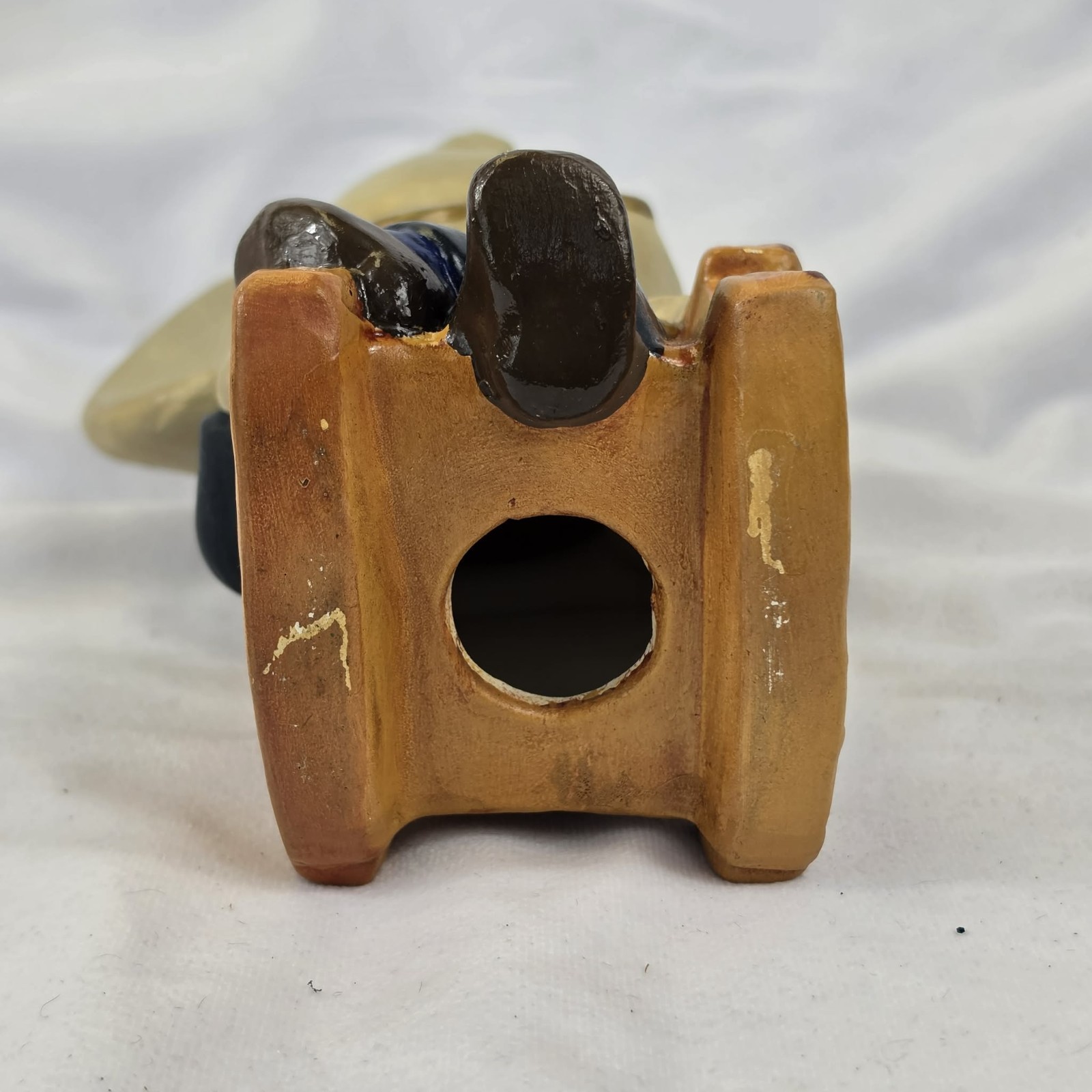 Vintage Ceramic Mouse Figurine Reading Holy Bible In Chair 8in
