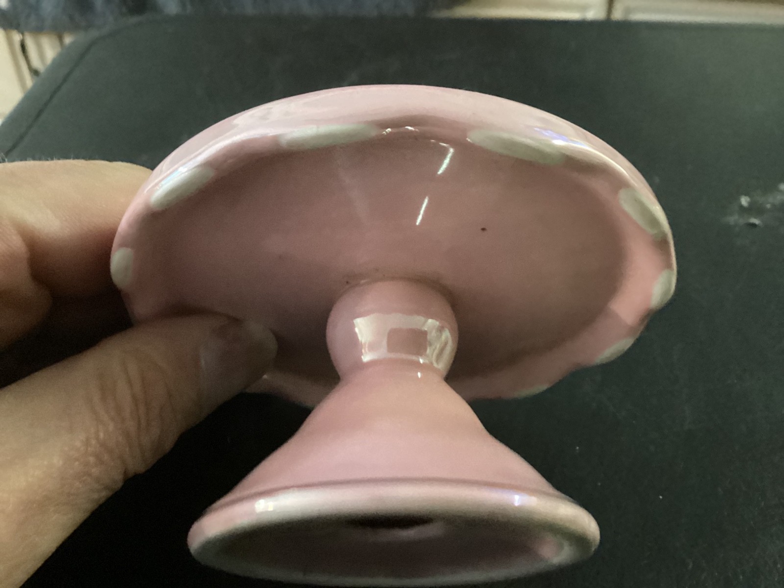 Small Ceramic Pink Pedestal Display Stand