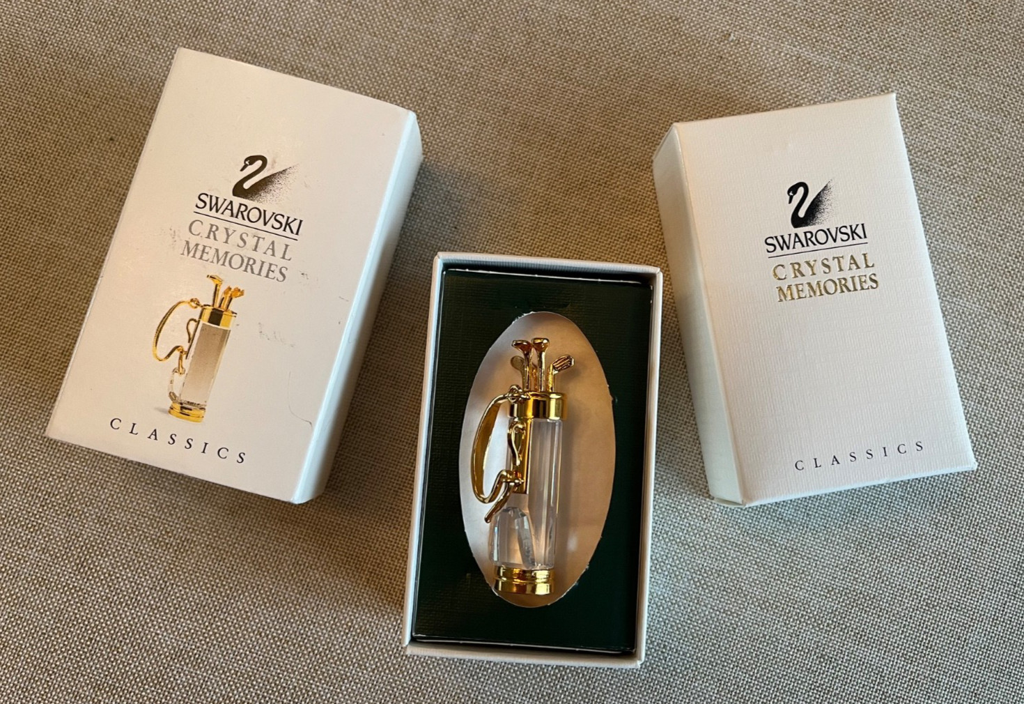 Swarovski Crystal Memories Golf Bag Clubs NIB