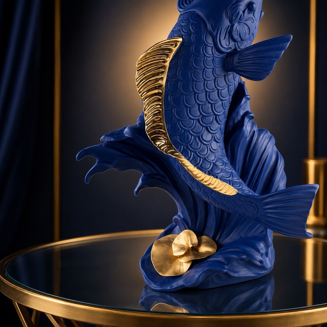 eBay Title LLADRO KOI BLUE GOLD #01009579 Limited Edition 750 Matte Gold