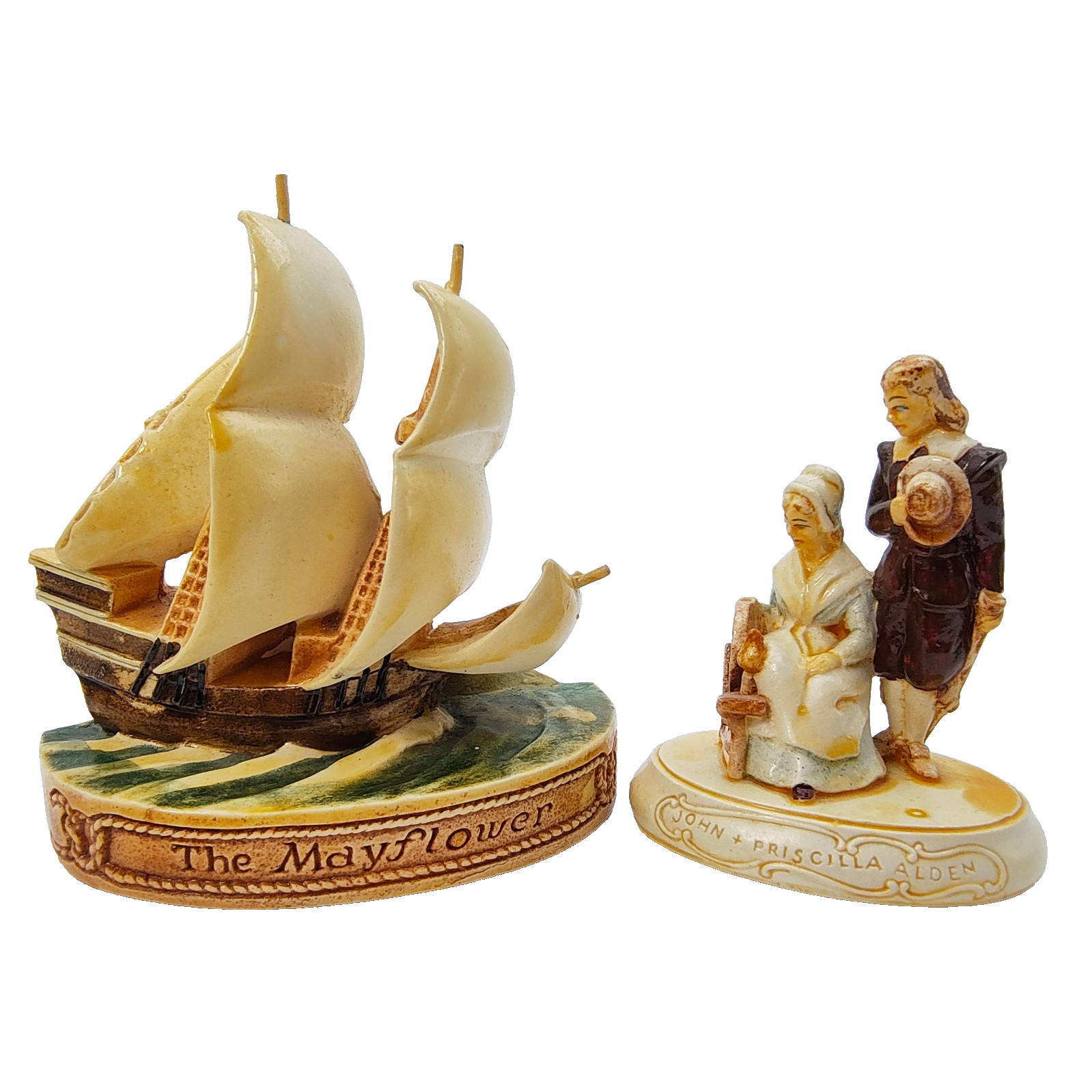 Vintage Sebastian Miniatures Mayflower John Pricilla Alden Figures 1958