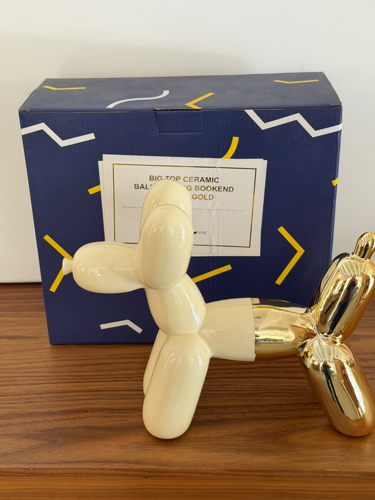 Balloon Dog Gold & Cream Ceramic New in a Gift Box Designed by IMM