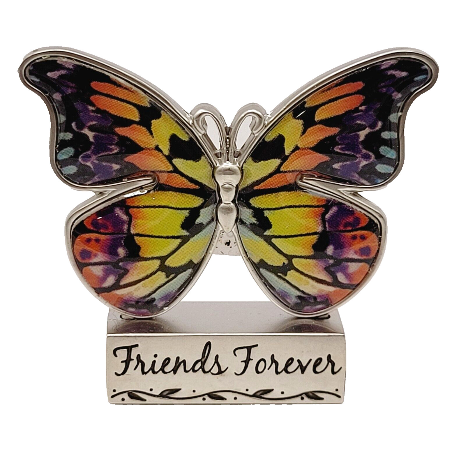 Friends Forever Butterfly Figure Token Metal Desk Shelf Sitter Pocket Charm GANZ