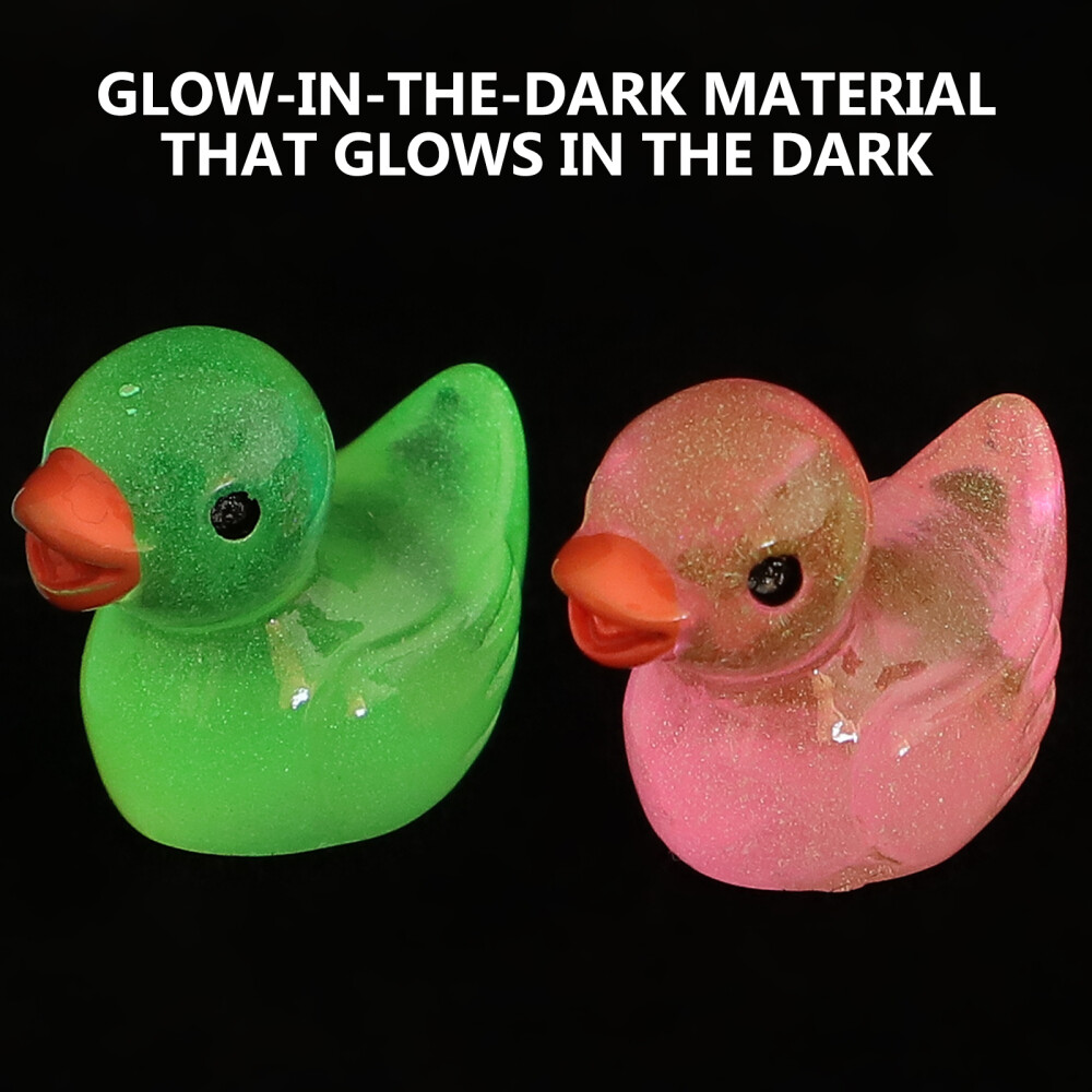 50pcs Miniature Duck Decor Luminous Miniature Garden Ornaments Figure Layout