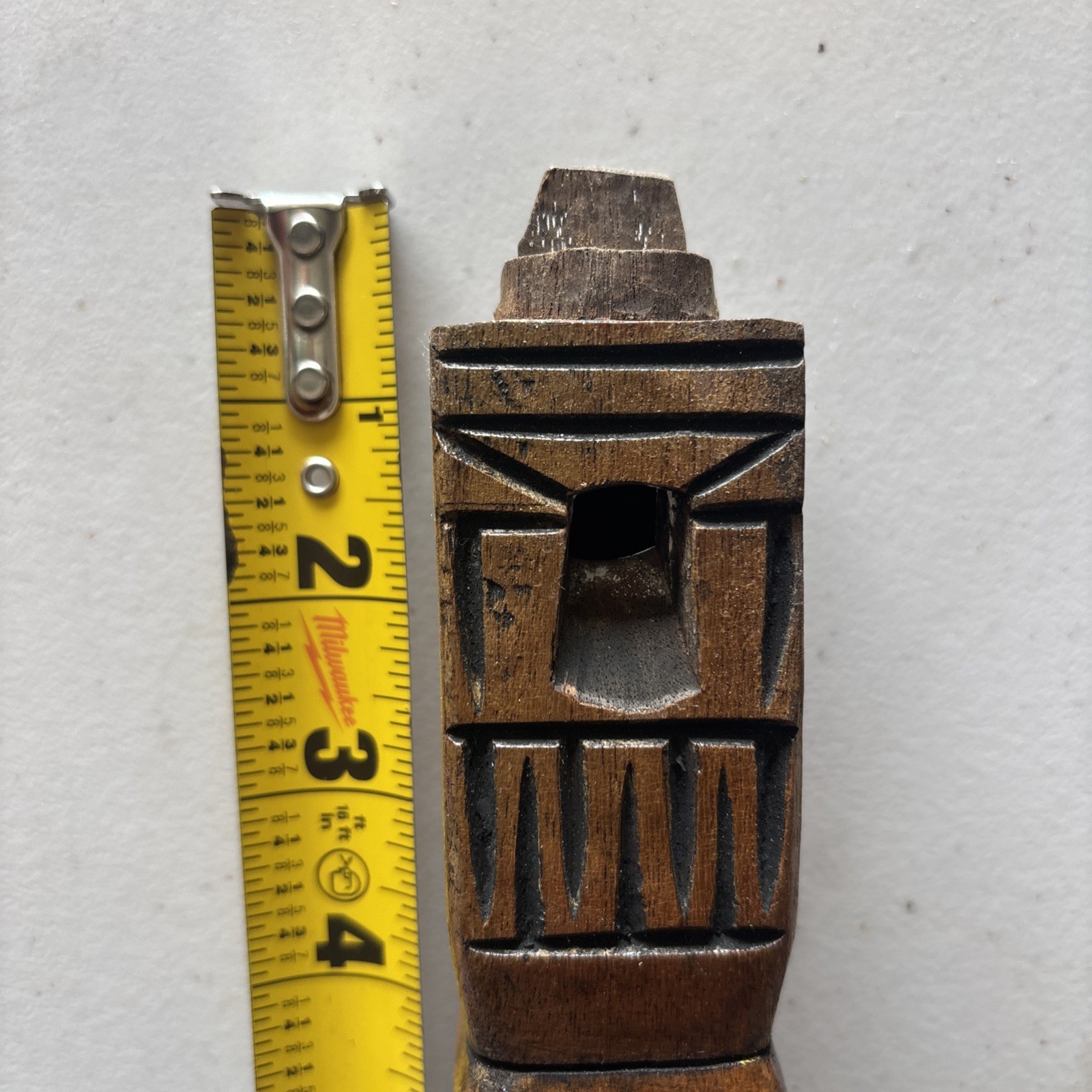 Vintage Wood Carved Tarka Block Functional Flute 20” Peru South America Astec
