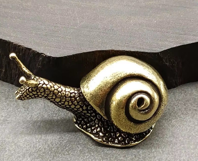 Brass Snail Figurines Small Statue Home Office Decoration Animal Figurines Gifts