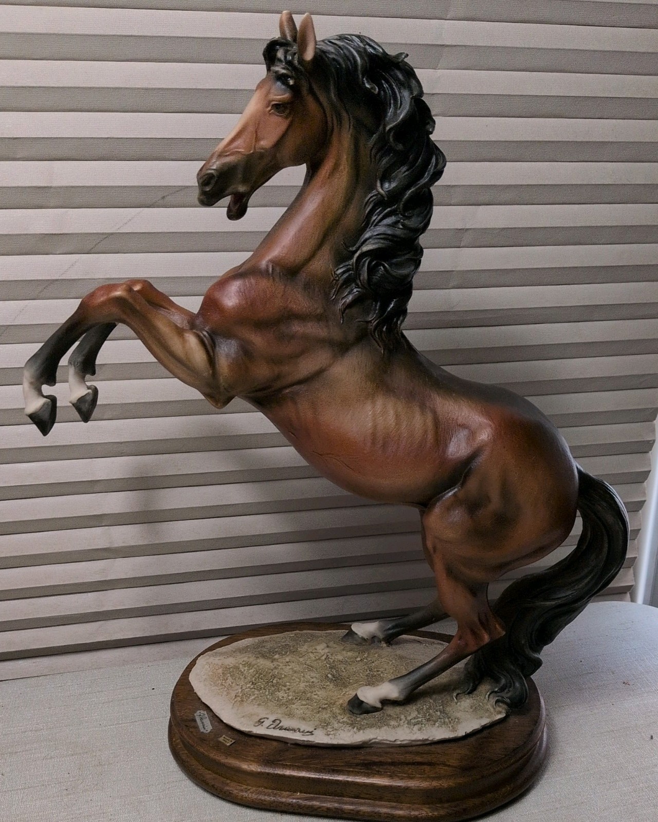 Giuseppe Armani Porcelain Horse Figurine Italy Rearing Horse