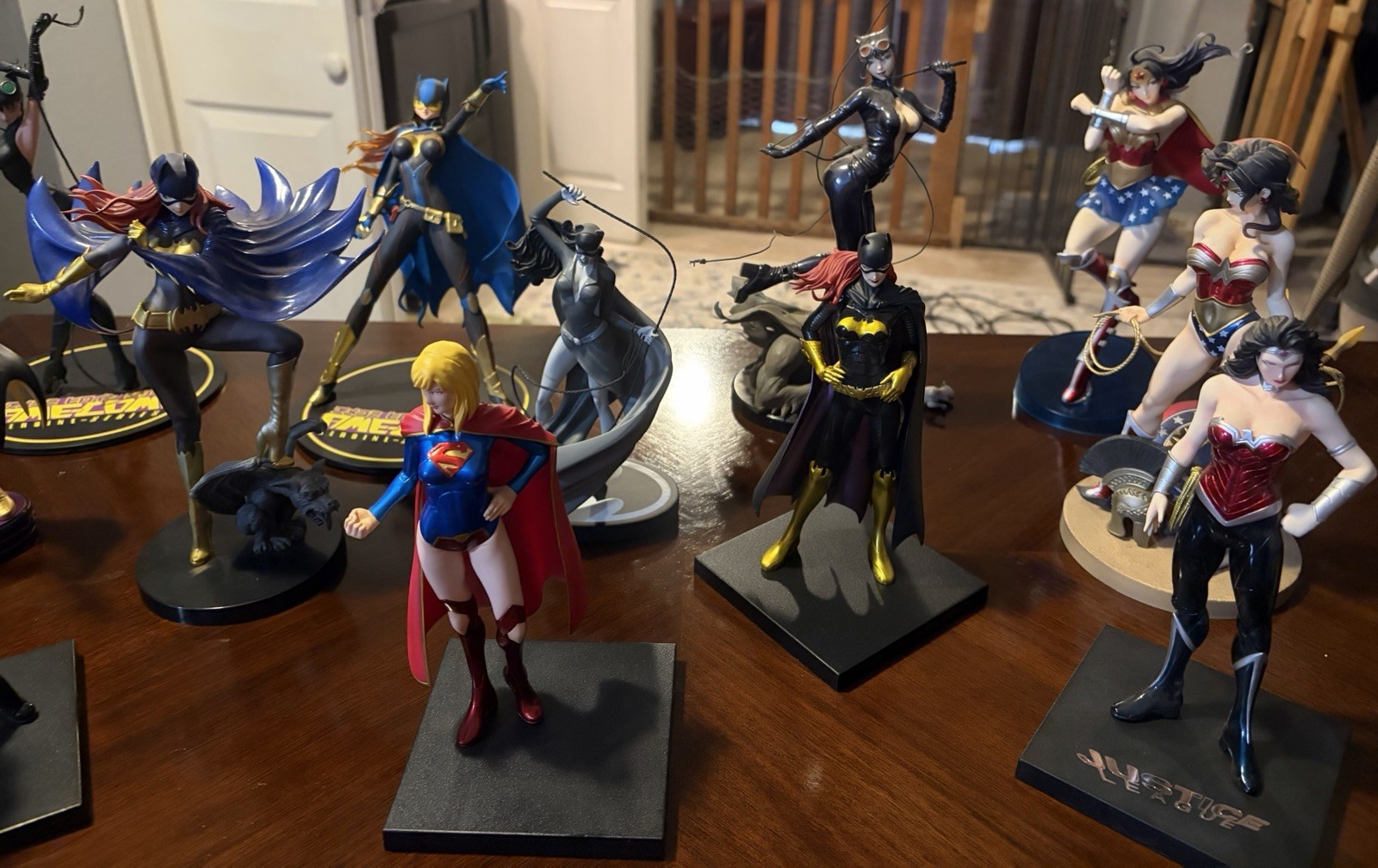Wonder Women, Bat Girl, Cat Women, Supergirl Statues