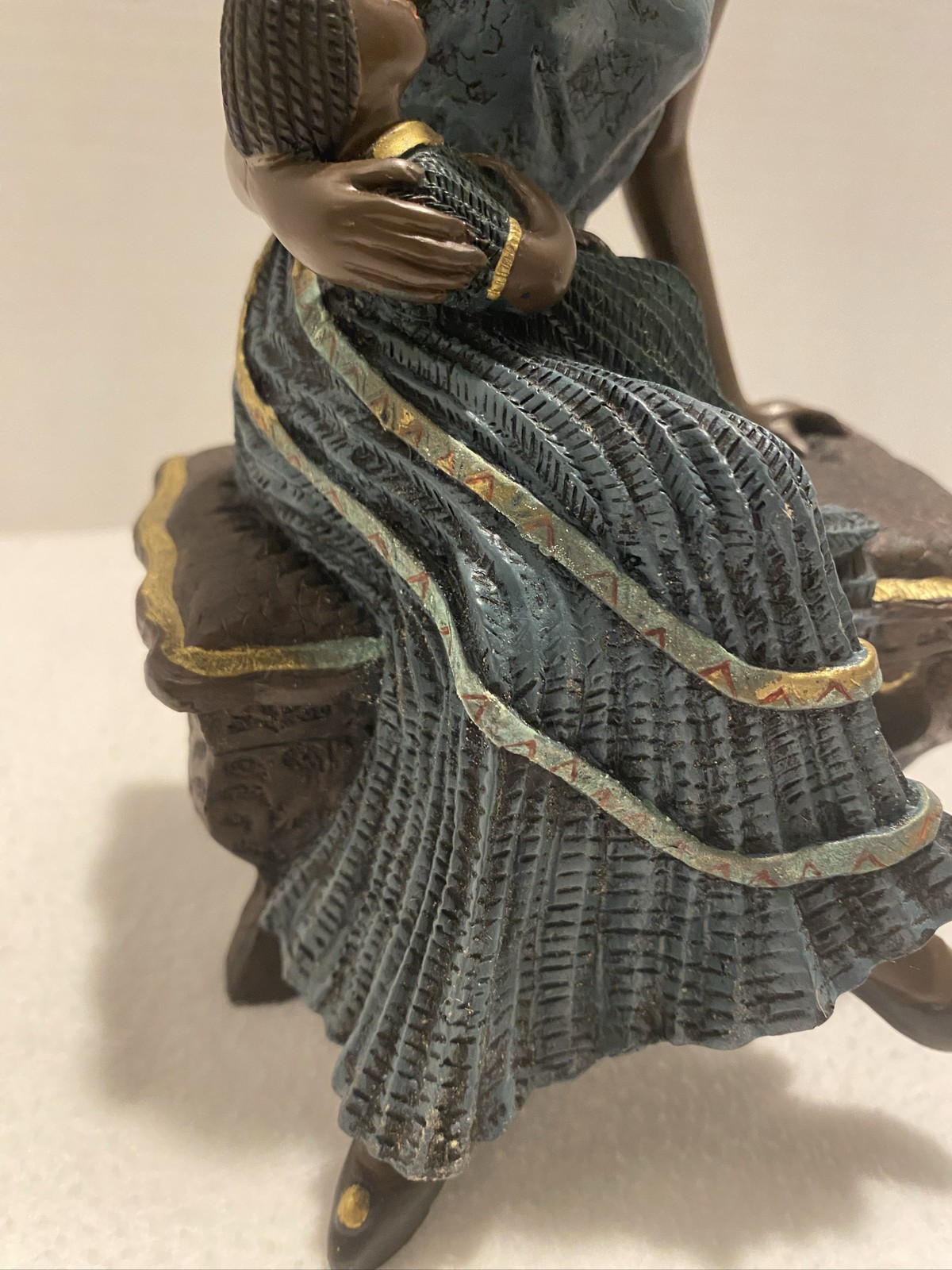 Figurine Dark Brown Teal Gold Detailed Sculpting Paintwork