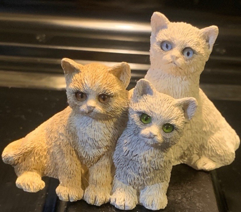 Stone Critters THREE KITTEN Figurine United States
