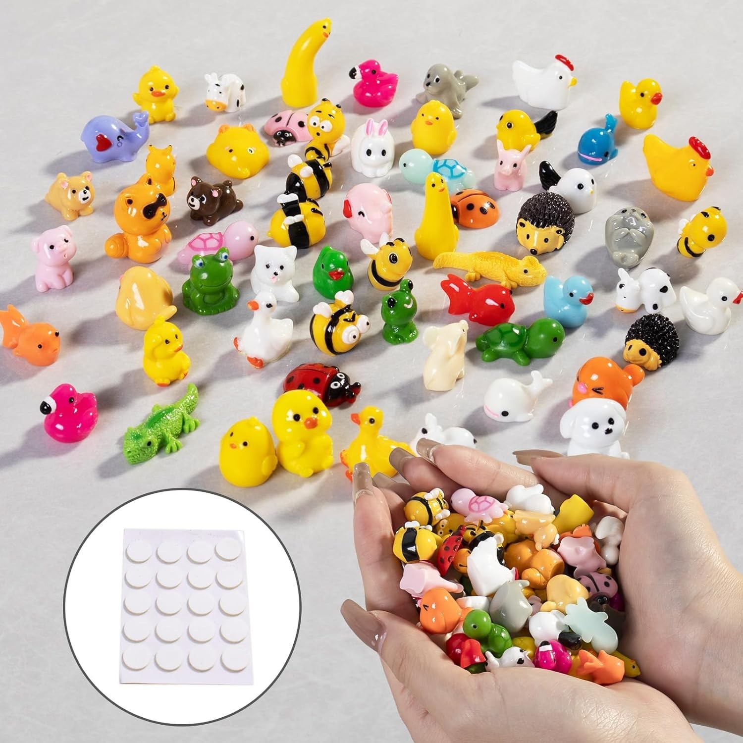 High-Quality 60pcs Solid Color Animal Figurines for Creative Displays