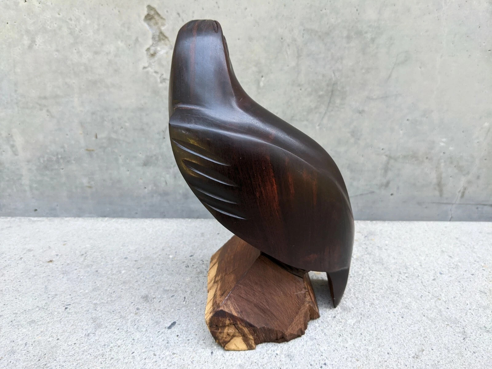 Vtg Ironwood Hand Carved Eagle Falcon Hawk Bird Sculpture 2 lb 7 1/4″ x 3 1/2″