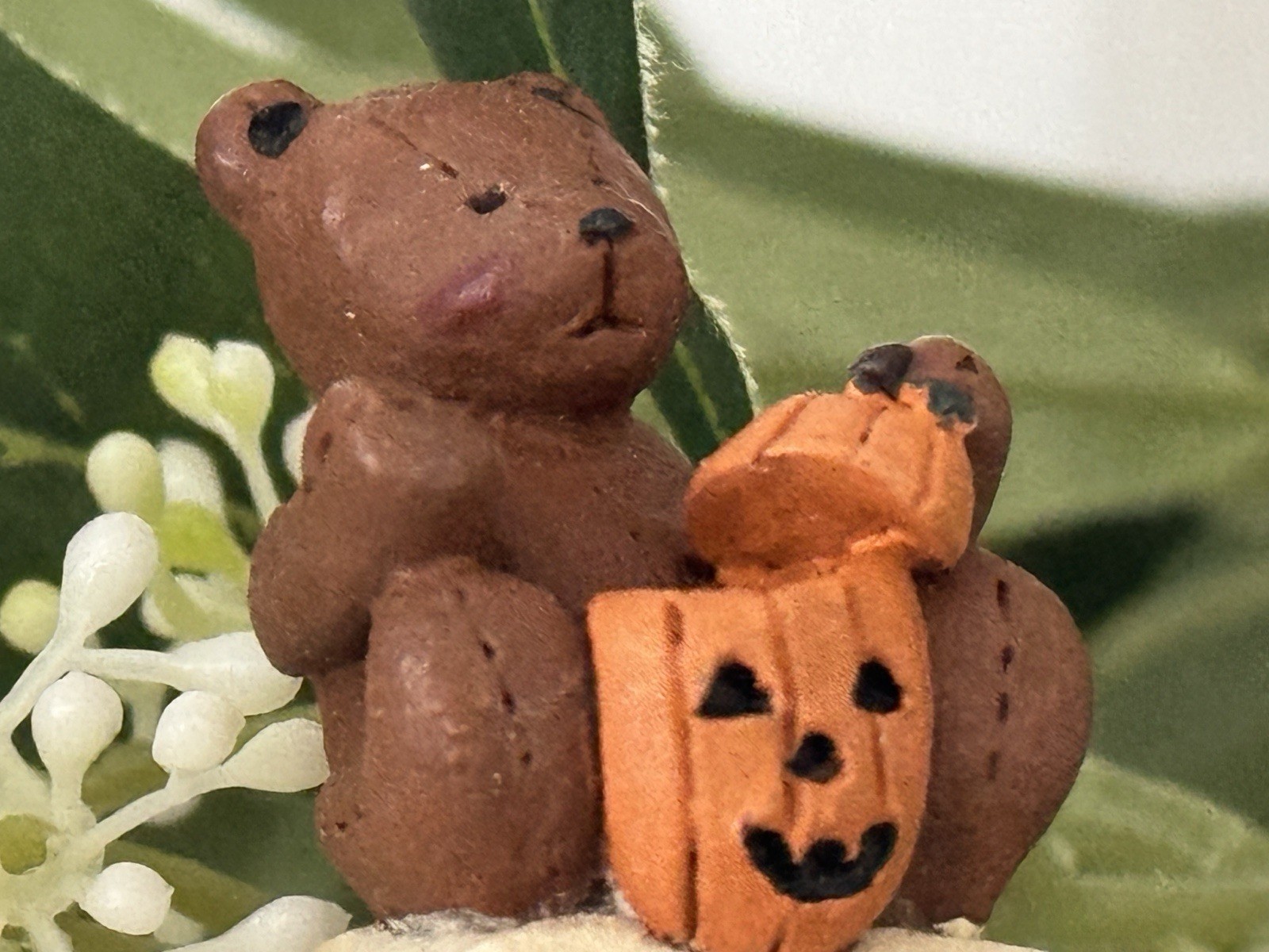 Mini 2″ Figurine Halloween Pooh Bear 🧸 “P” with Jack-o-Lantern 🎃 Bucket
