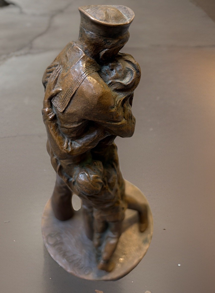 The Homecoming US Navy Memorial Bronze Statue 9 3/4 in Stanley Bleifield Signed