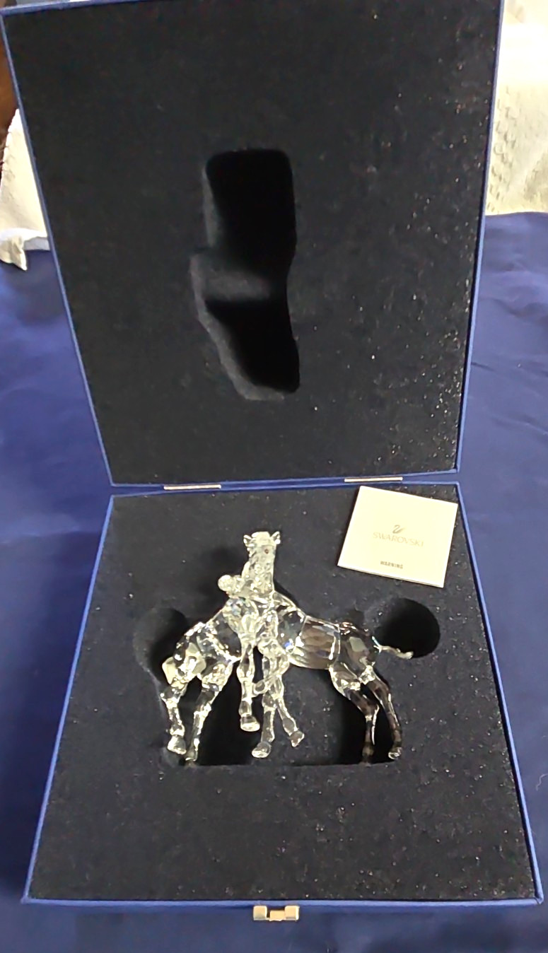 Swarovski Crystal Playing Foals #627637 Figurine Clear New in Box