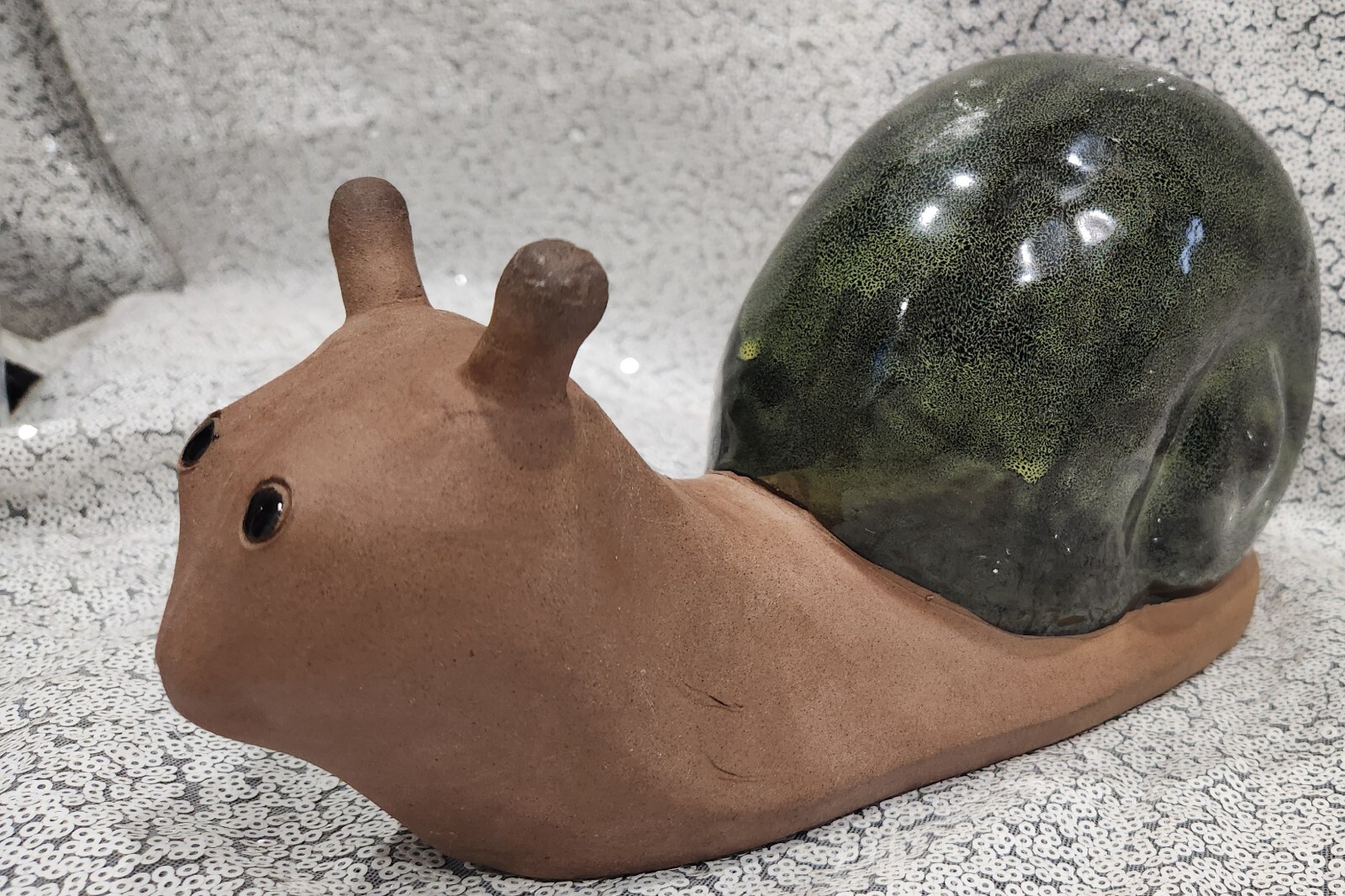 Lumaca Valentina pottery snail 11″ Long Vintage Weighs 3 Pounds Garden Statue