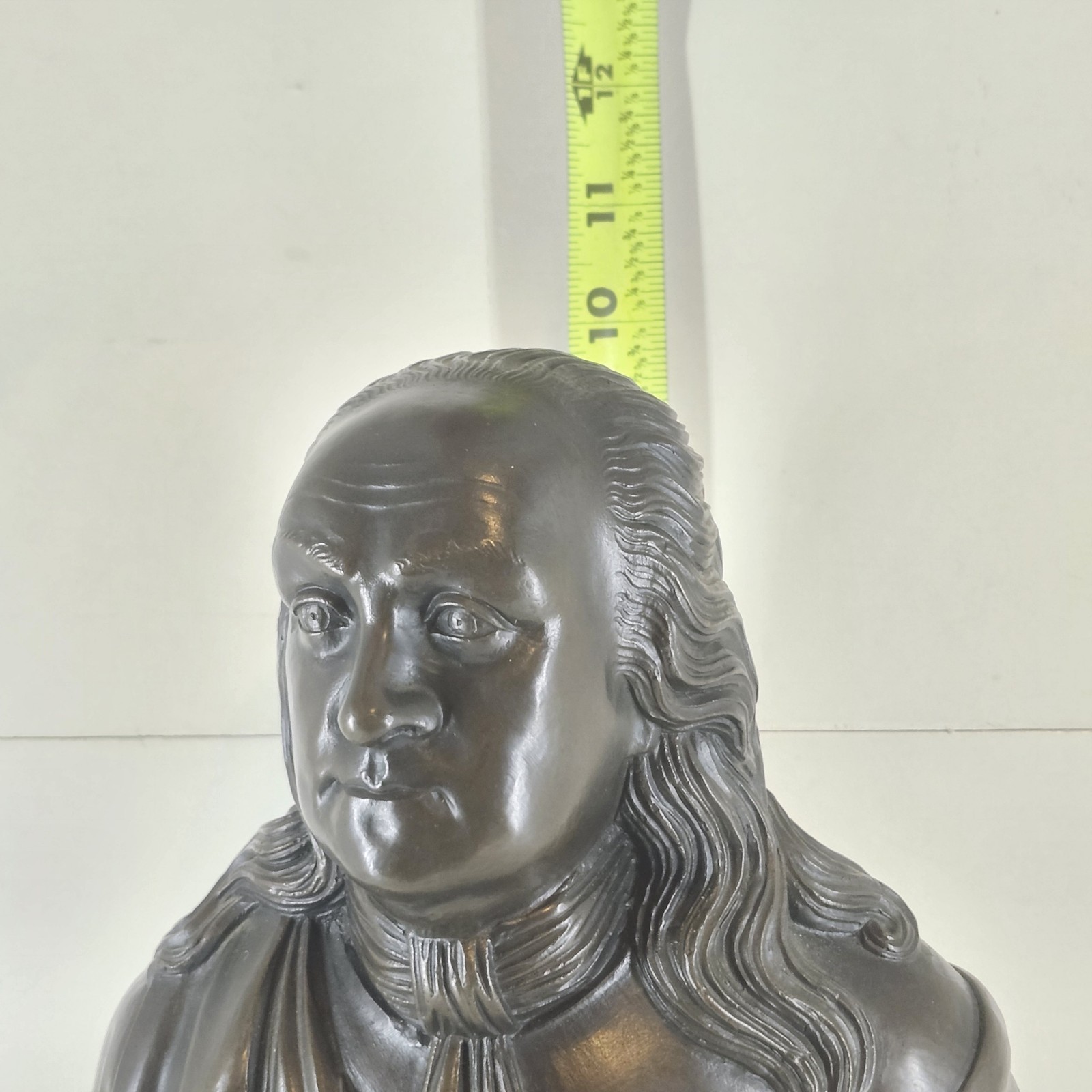 Heavy Bronze Benjamin Franklin 10″ Bust Statue Houdon Style Signed & Numbered
