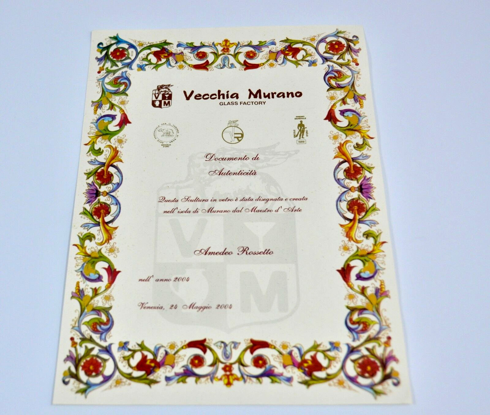 Rare Murano Rossetto Millefiori Art Glass Sculpture Clown With COA Signed 18 in