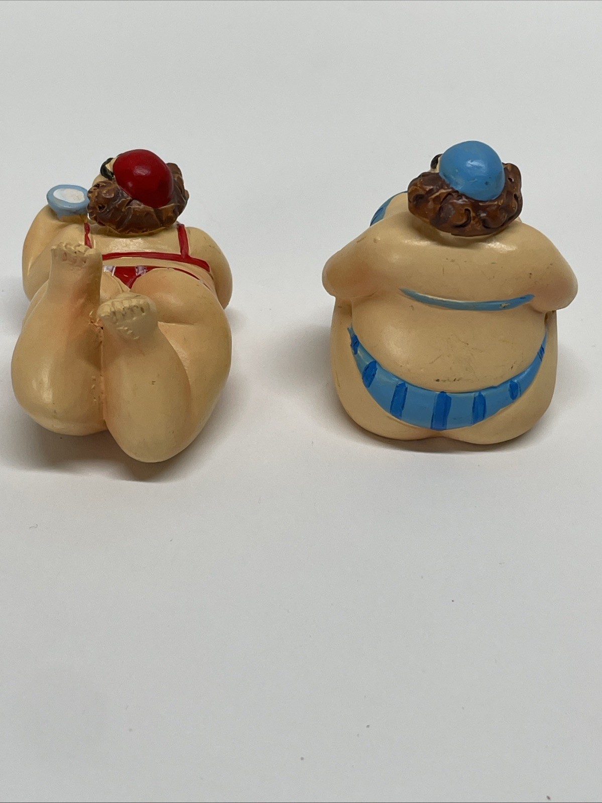 Beachcomber Resin Figurine Voluptuous Swim Suit Ladies Fun Novelty (Set Of 2)